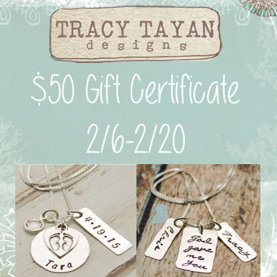 Tracy Tayan Designs $50 Gift Certificate Giveaway