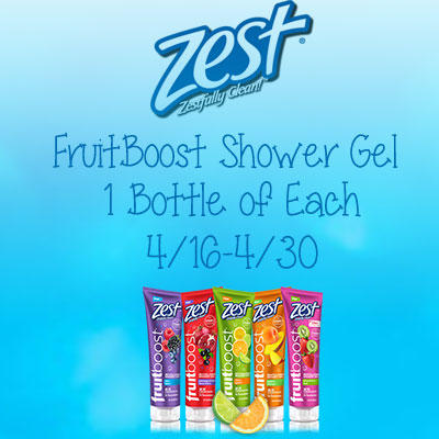 Zest FruitBoost Shower Gel Giveaway