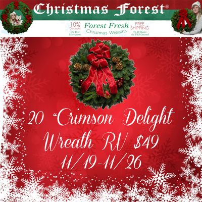 ChristmasForest.com 20 Inch Crimson Delight Wreath Giveaway