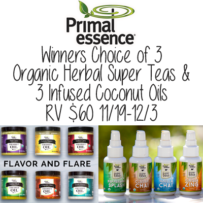 Primal Essence Herbal Tea & Coconut Oil Giveaway