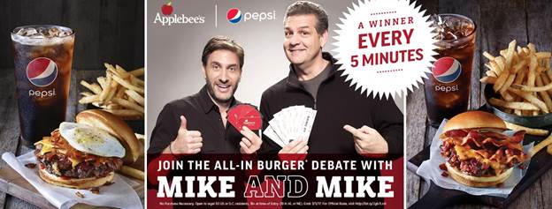 Team up with Applebee’s to Host Sweepstakes Giveaways for ESPN Grand Prize