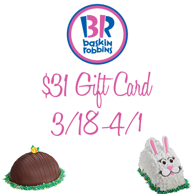 Baskin Robbins $31 Gift Card Giveaway