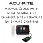 Acurite Atomic Clock with Dual Alarm, USB Charger and Temperature Giveaway