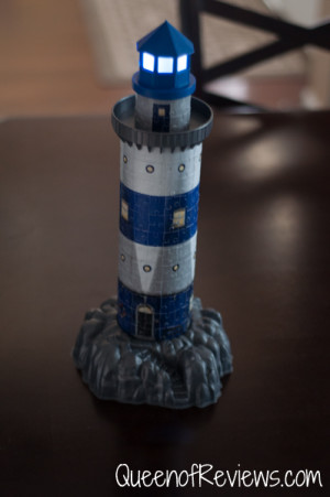 Lighthouse at Night 3D Puzzle from Ravensburger assembled