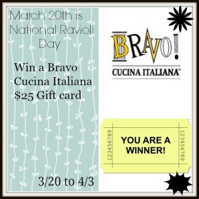 Bravo Cucina Italiana $25 Gift Card Giveaway